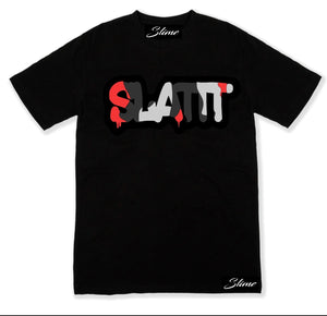 Red Black White SLATTT T shirt in Black