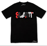 Red Black White SLATTT T shirt in Black