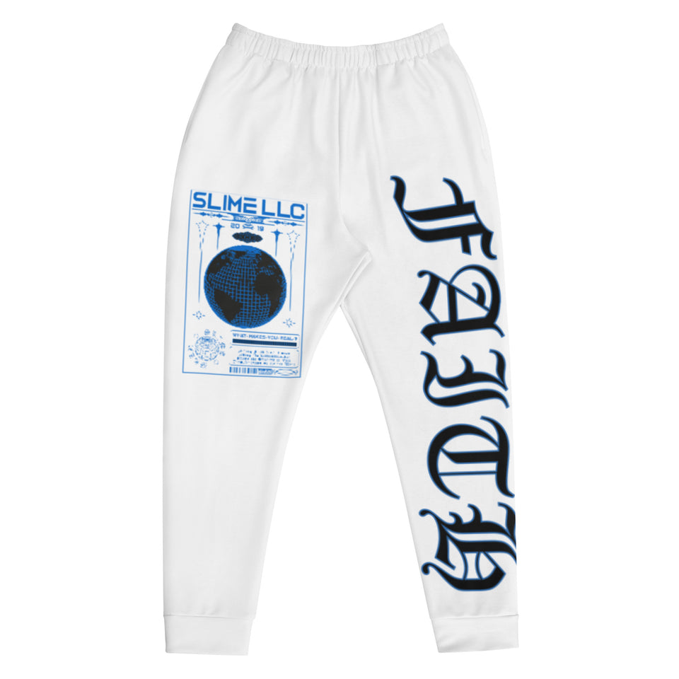 Blue Faith Joggers White