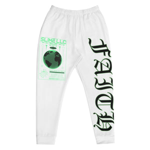 Green Faith Joggers White