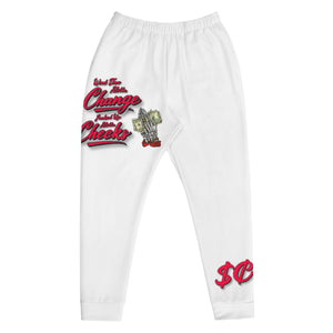 Red Went Thru Alotta Change Fucked up Alotta Checks Joggers White