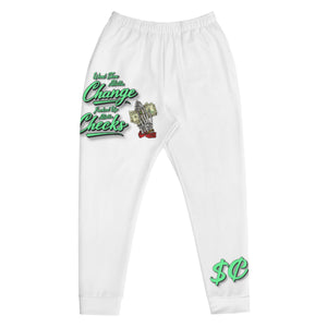 Green Went Thru Alotta Change Fucked up Alotta Checks Joggers White