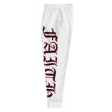 Red Faith Joggers White