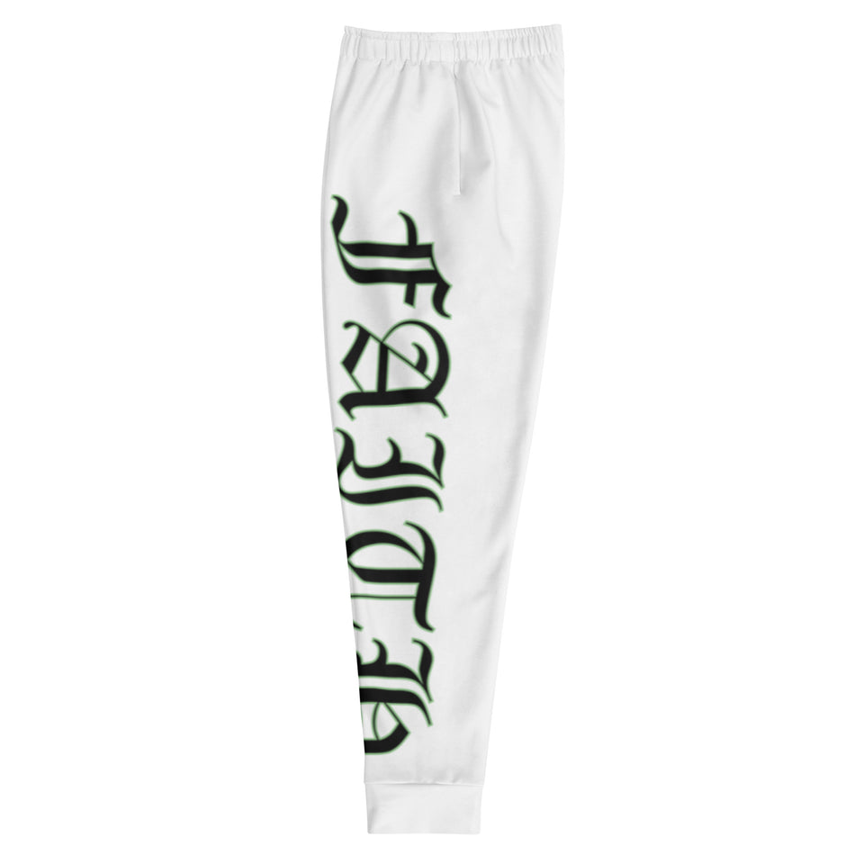 Green Faith Joggers White