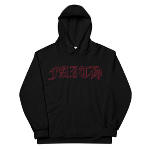 Red Faith Hoodie Black