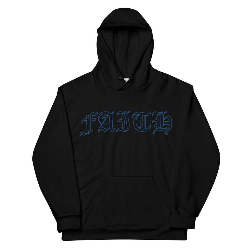 Blue Faith Hoodie Black