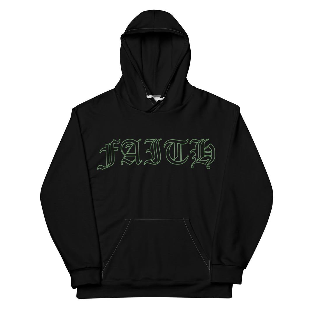 Green Faith Hoodie Black